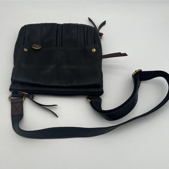 Fossil Black Leather Crossbody Bag With Adjustable Strap - Picture 3 of 5